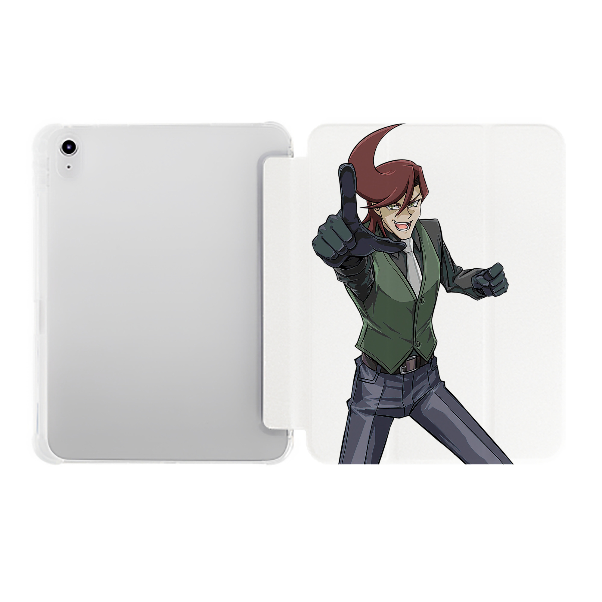 （画像用） 遊☆戯☆王 Yu-Gi-Oh! IPad ケース ペン収納付き 三つ折りスタンド PUレザー×シリコン 対応機種9.5/10.5/10.9インチ